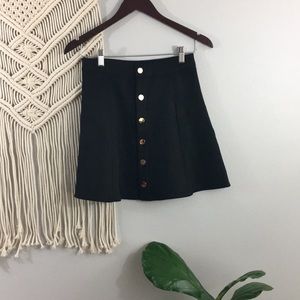 Allegra K Button closure front mid rise mini skirt